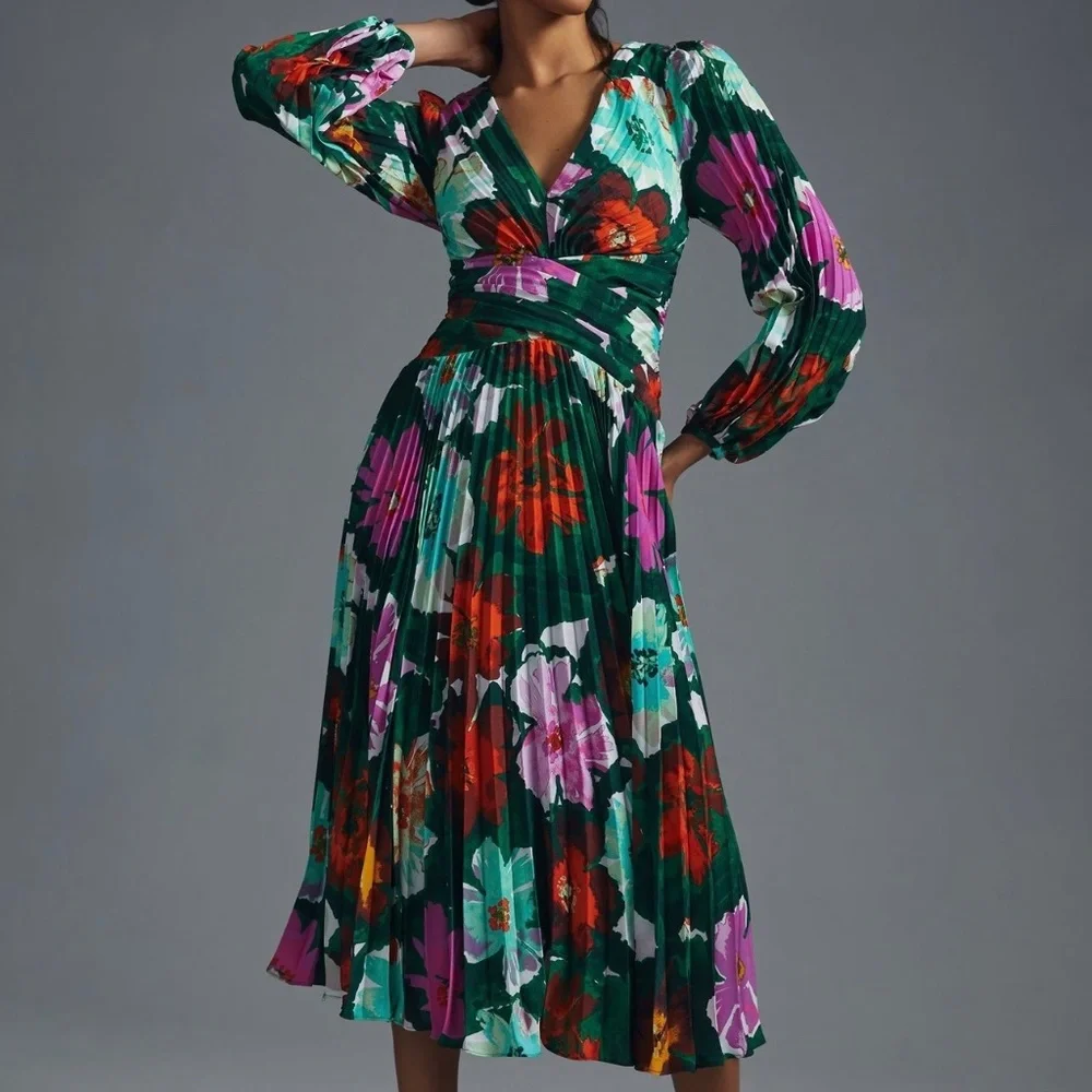 Anthropologie | Dresses | By Anthropologie Pleated Vneck Dress | Poshmark